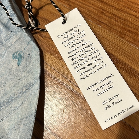 St Roche Honeycomb Top Boho Blue marvel shirt women’s size 10 new w tags - Picture 4 of 7